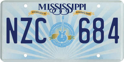 MS license plate NZC684