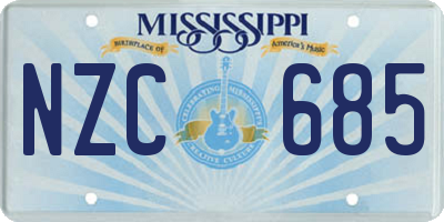MS license plate NZC685