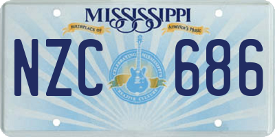 MS license plate NZC686