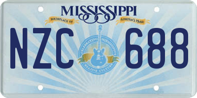 MS license plate NZC688