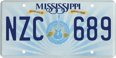 MS license plate NZC689