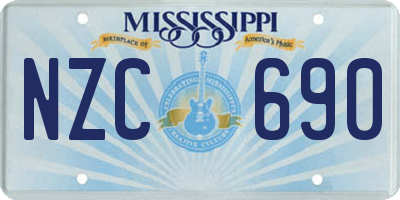 MS license plate NZC690