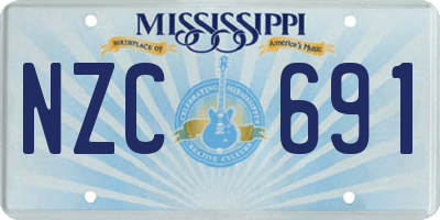 MS license plate NZC691