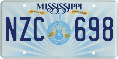 MS license plate NZC698