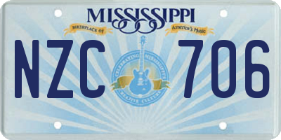 MS license plate NZC706
