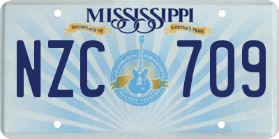 MS license plate NZC709