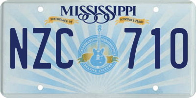 MS license plate NZC710