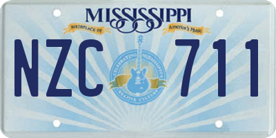 MS license plate NZC711