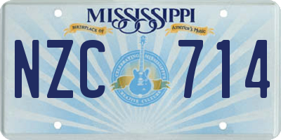 MS license plate NZC714