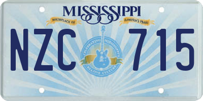 MS license plate NZC715