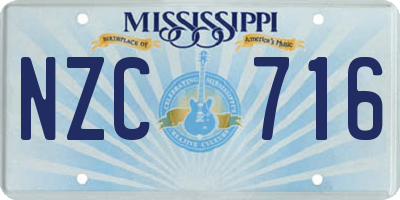 MS license plate NZC716