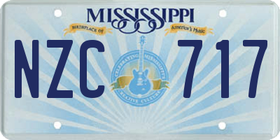 MS license plate NZC717
