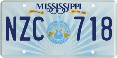 MS license plate NZC718