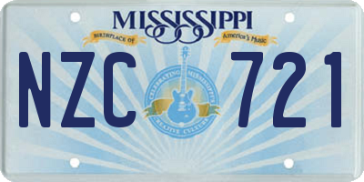 MS license plate NZC721