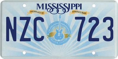 MS license plate NZC723