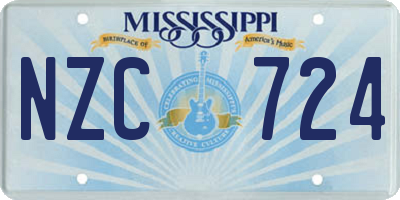 MS license plate NZC724