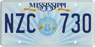 MS license plate NZC730