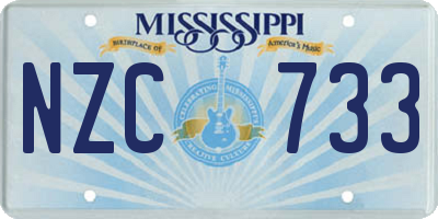 MS license plate NZC733