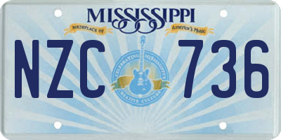 MS license plate NZC736