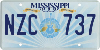 MS license plate NZC737