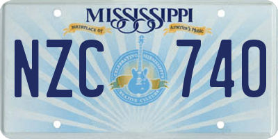 MS license plate NZC740