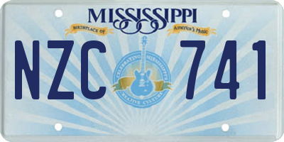 MS license plate NZC741