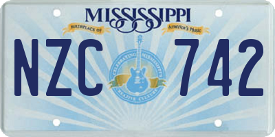 MS license plate NZC742