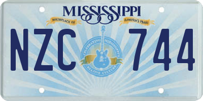 MS license plate NZC744