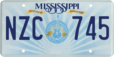 MS license plate NZC745