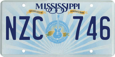 MS license plate NZC746