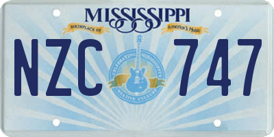 MS license plate NZC747