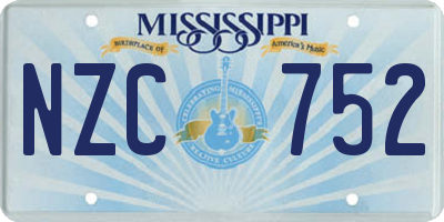 MS license plate NZC752
