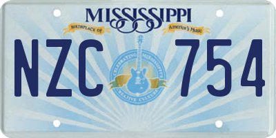MS license plate NZC754