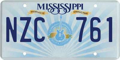 MS license plate NZC761