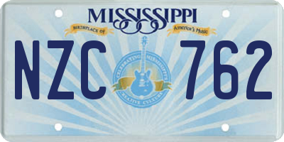 MS license plate NZC762