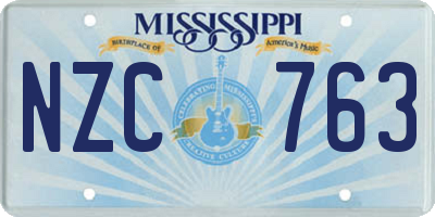 MS license plate NZC763