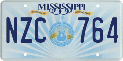 MS license plate NZC764