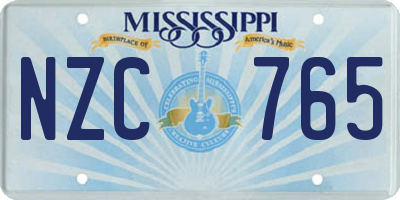 MS license plate NZC765