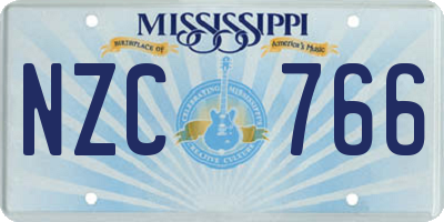 MS license plate NZC766