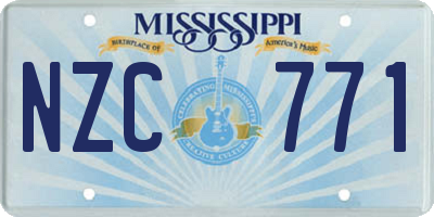 MS license plate NZC771