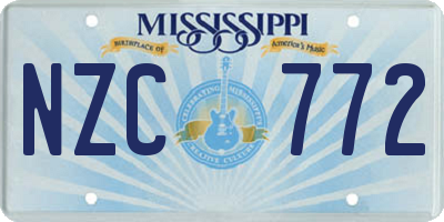 MS license plate NZC772