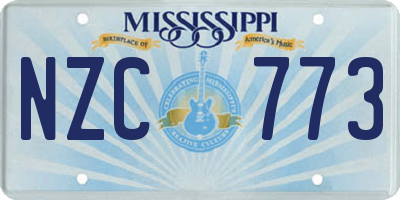 MS license plate NZC773
