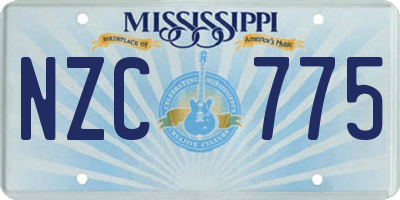 MS license plate NZC775