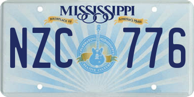 MS license plate NZC776