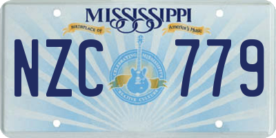 MS license plate NZC779
