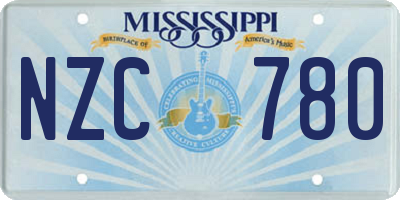 MS license plate NZC780