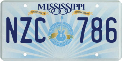 MS license plate NZC786
