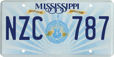 MS license plate NZC787