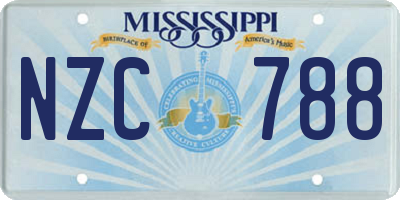 MS license plate NZC788