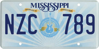 MS license plate NZC789